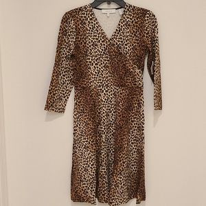 NWT cheetah faux wrap quarter sleeve dress size 6